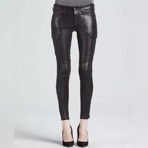NEW J Brand Houlihan mid rise black stretch leather skinny pants
